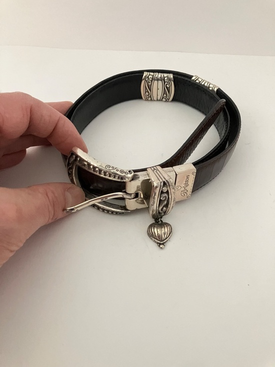 Brighton reversible belt // hinged black and brown // silver tone hardware main image 8